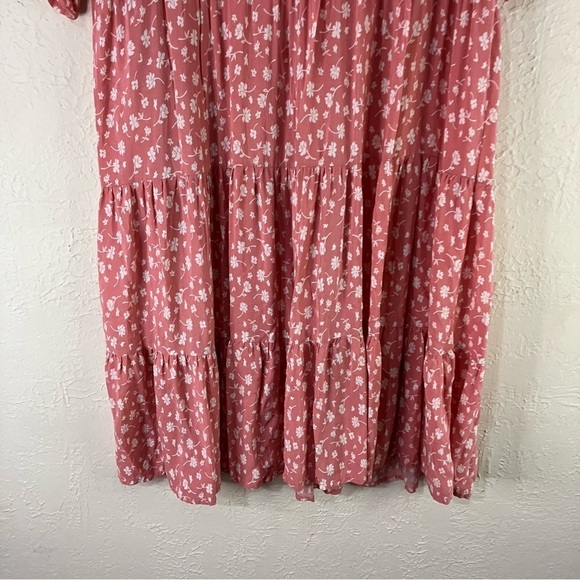 Petal And Pup Poppy Floral Tiered Baby Doll Mini Dress in Pink - Picture 6 of 12